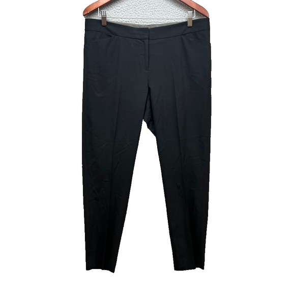 Lafayette 148 Wool Dress Pants Womens 10 Black Skinny Ankle Career Teacher
